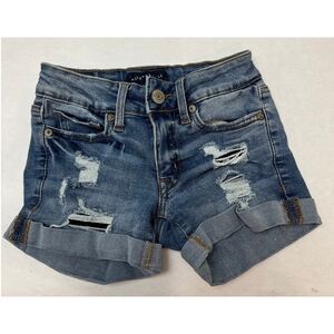 Aeropostale Low Rise Midi Cut-Off Jean Shorts Distressed - Size 000